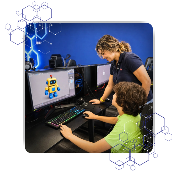 Kids learning to code with micro:bits during a tech class.